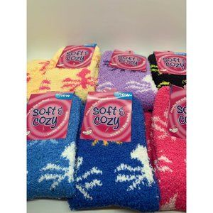 6 Pairs Soft And Cozy Super Soft Fuzzy Womens Socks Size 9-11 Various Colors